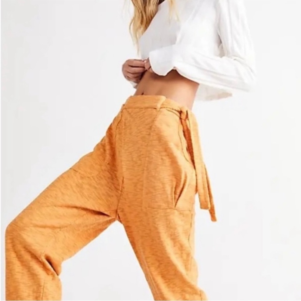 Free People FP Beach Orange Cotton Dual Side Tie Pants Size‎ XS